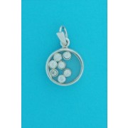 SPC 7 CZ'S IN GLASS SEE/THROUGH PENDANT-