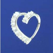 SPC BAGETTE CZ SET 22mm HEART PENDANT