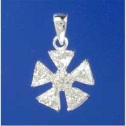 SPC TRIANGULAR CZ'S FLOWER PENDANT     =