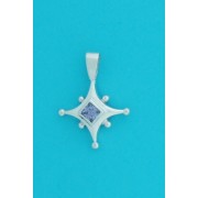SPC STAR WITH BEADS PURPLE CZ PENDANT  -