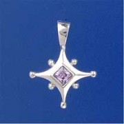 SPC STAR WITH BEADS AMETHYST PENDANT
