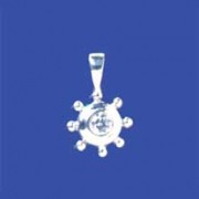 SPC BEAD DESIGN ROUND CZ PENDANT