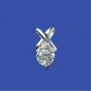SPC 7mm CZ PENDANT WITH CROSS TOP