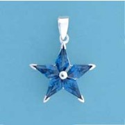 SPC BLUE CZ 5 POINT STAR PENDANT       =