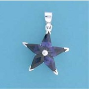 SPC PURPLE CZ 5 POINT STAR PENDANT     =
