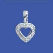 SPC 13mm CHANNEL SET CZ HEART PENDANT  =