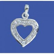 SPC 19mm CHANNEL SET CZ HEART PENDANT  =