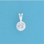 SPC 5mm CZ SET IN 7mm ROUND PENDANT    =