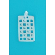 SPC 25x15mm CZ SET CUTOUT TAG PENDANT