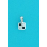 SPC 8x8mm INLAID M.O.P/ONYX SQ.PEND.