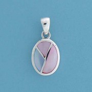 SPC 14x10mm OVAL BLUE/PINK M.O.P PEND. =