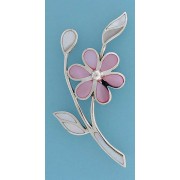 SPC PINK/WHITE M.O.P INLAID FLOWER PEND