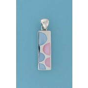 SPC BLUE/PINK M.O.P CIRCLES INLAID PEND