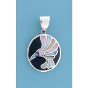 SPC OVAL INLAID M.O.P BIRD PENDANT     =