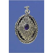 SPC 29x22 AMETHYST SET OVAL MARC.LOCKET