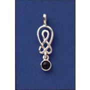 SPC CUTOUT CELTIC PENDANT WITH ONYX DROP