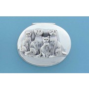 SPC 32x25mm OVAL SITTING CATS PILLBOX