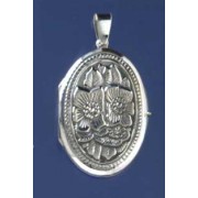 SPC 35x25mm OVAL EMBOSSED FLOWER LOCKET=