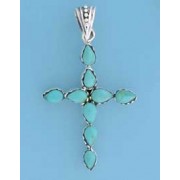 SPC TURQ CROSS PENDANT                 =