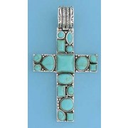 SPC TURQ CROSS PENDANT                 =