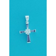 SPC 19x15 PURPLE STONE/CZ BAGETTE CROSS=