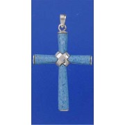 SPC BLUE STONE WIRE WRAPPED CROSS