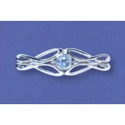 SPC 6mm BLUE TOPAZ OPENWORK BROOCH