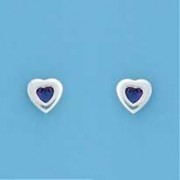 SPC 4mm HEART AMETHYST/7mm HEART STUD  =