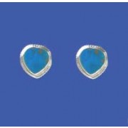 SPC 6MM ROPE EDGE TURQ HEART STUD