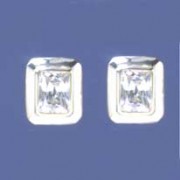 SPC 13x7mm PLAIN RIM RECTANGLE CZ STUD =