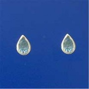 SPC 6mm BLUE STONE TEARDROP STUDS