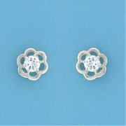 SPC CLAW SET CZ FLOWER STUDS           =