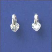 SPC 6mm CLIP SET HEART CZ FANCY STUDS  =