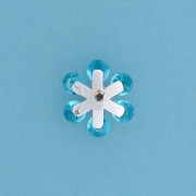 SPC CLIP SET BLUE STONE FLOWER STUD    =