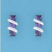 SPC 14x4mm BAGETTE AMCZ WIRE WRAP STUDS=