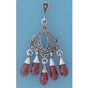 SPC MARC/GARNET TEADROP CHANDELIER DROPS