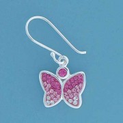 SPC FADING PINK CRYST.BUTTERFLY EARRING=