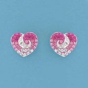 SPC FADING PINK CRYSTAL HEART STUDS    =