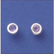 SPC 5mm AMETHYST SET IN 7mm ROUND STUD