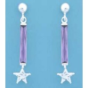 SPC BAGETTE PURPLE STONE/CZ STAR DROPS =