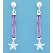 SPC BAGETTE PURPLE STONE/CZ STAR DROPS =