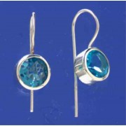 SPC BLUE CZ WIRE FITTING DROP EARRINGS