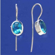 SPC OVAL BLUE CZ WIRE FITTING DROPS    =