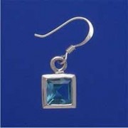 SPC SQ.BLUE STONE DROP EARRINGS