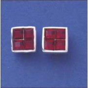 SPC 8MM SQ. GARNET STUDS