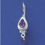 SPC TEARDROP PURPLE STONE/CRYSTAL DROPS=