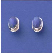 SPC 8x6 OVAL LAPIS STUD/1mm RIM        =