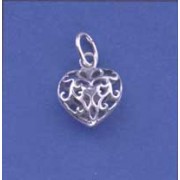 SPC 12mm FILIGREE HEART PENDANT        =
