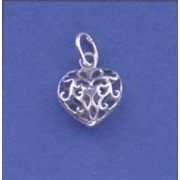 SPC 12mm FILIGREE HEART PENDANT        =