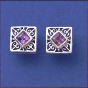 SPC AMETHYST SQUARE STUD